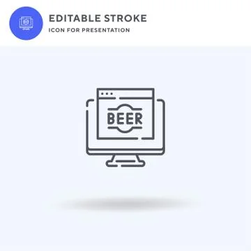 Computer icon vector, filled flat sign, solid pictogram isolated on white, lo Stock Illustration