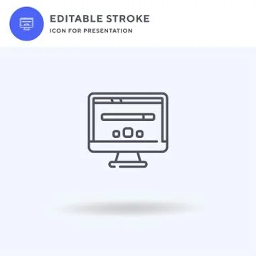 Computer icon vector, filled flat sign, solid pictogram isolated on white, logo イラスト素材