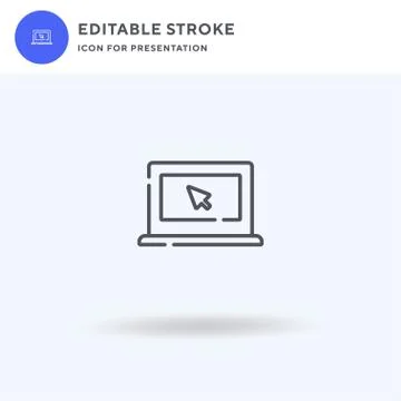 Computer icon vector, filled flat sign, solid pictogram isolated on white, logo Illustrazione stock