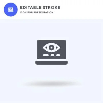 Computer icon vector, filled flat sign, solid pictogram isolated on white, logo Stock Illustration