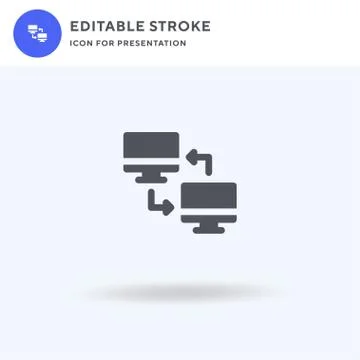 Computer icon vector, filled flat sign, solid pictogram isolated on white, logo Illustrazione stock