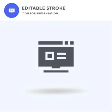 Computer icon vector, filled flat sign, solid pictogram isolated on white, logo Stock Illustration