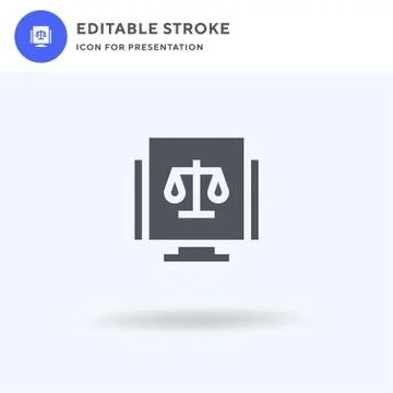 Computer icon vector, filled flat sign, solid pictogram isolated on white, logo Illustrazione stock