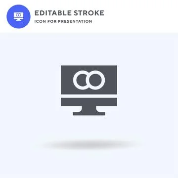 Computer icon vector, filled flat sign, solid pictogram isolated on white, logo Stock Illustration