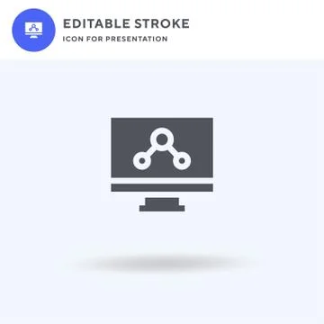 Computer icon vector, filled flat sign, solid pictogram isolated on white, logo 스톡 일러스트