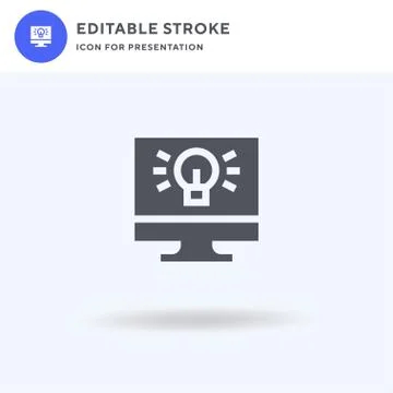 Computer icon vector, filled flat sign, solid pictogram isolated on white, logo 库存插图