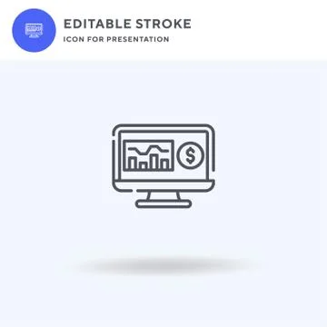 Computer icon vector, filled flat sign, solid pictogram isolated on white, logo Illustrazione stock