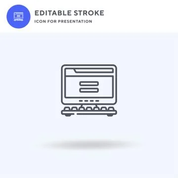 Computer icon vector, filled flat sign, solid pictogram isolated on white, logo Illustrazione stock