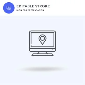 Computer icon vector, filled flat sign, solid pictogram isolated on white, logo 스톡 일러스트