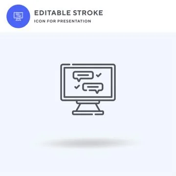 Computer icon vector, filled flat sign, solid pictogram isolated on white, logo Illustrazione stock