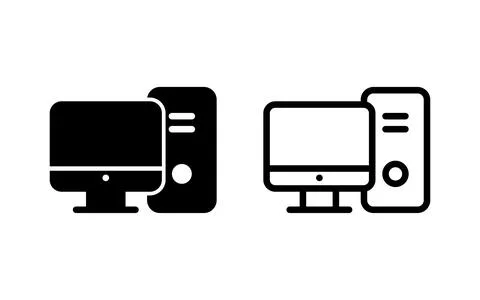 Computer icon vector illustration. computer monitor sign and symbol Stock Illustration