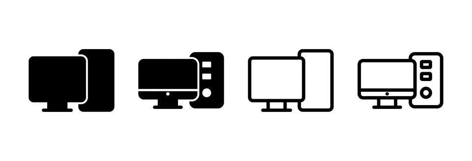 Computer icon vector illustration. computer monitor sign and symbol Stock Illustration