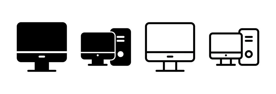 Computer icon vector illustration. computer monitor sign and symbol Illustrazione stock