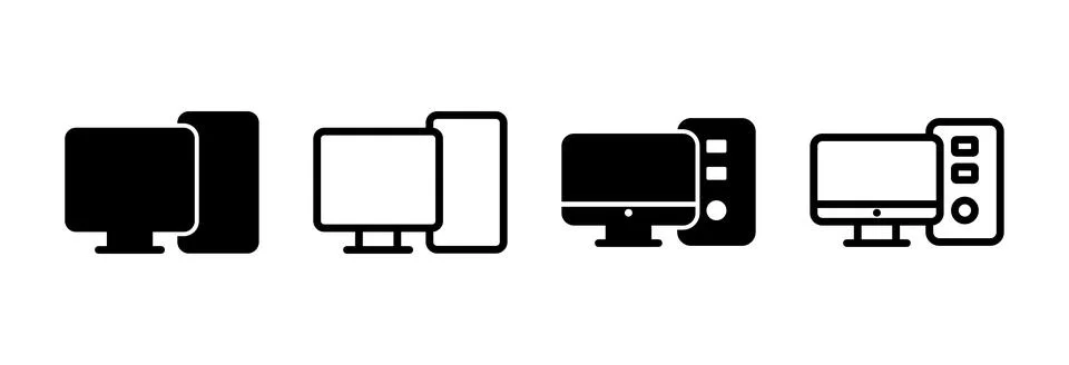 Computer icon vector illustration. computer monitor sign and symbol 스톡 일러스트