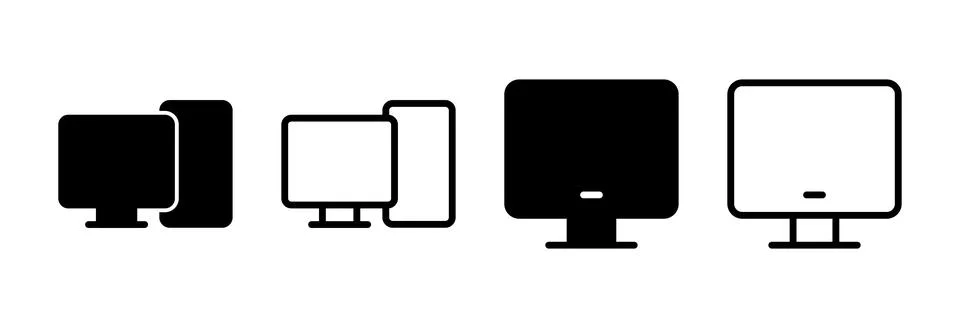 Computer icon vector illustration. computer monitor sign and symbol Illustrazione stock