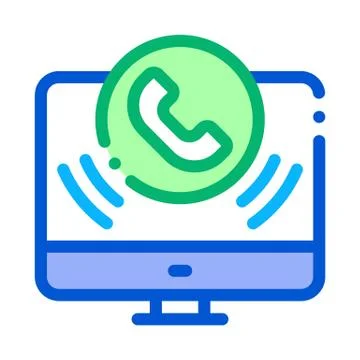 Computer Icon Vector Outline Illustration イラスト素材