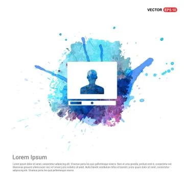 Computer Icon - Watercolor Background Illustrazione stock