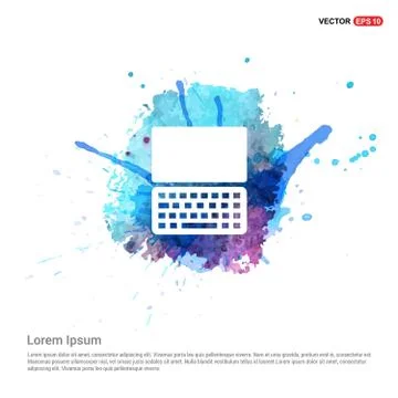 Computer Icon - Watercolor Background Stock Illustration