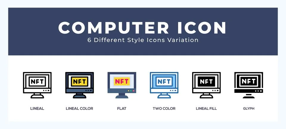 Computer icon for websites and apps. vector illustration 스톡 일러스트