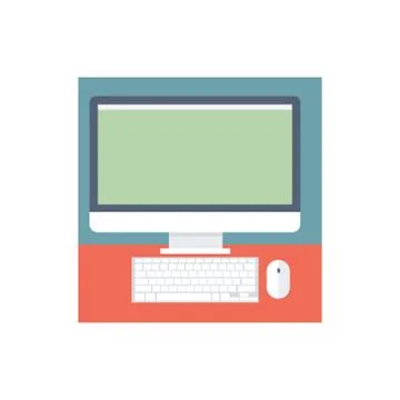 Computer icon on a white background. Vector illustration Stock Illustration