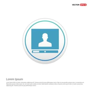 Computer Icon - white circle button Illustrazione stock