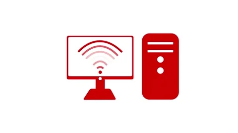 Computer Icon with Wi-Fi Signal Animation, Radiating WiFi Network Signal An.. Stock Footage 311717547