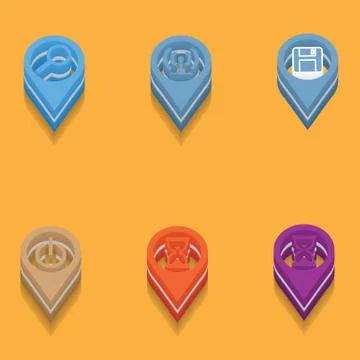 Computer icons. isometric 스톡 일러스트