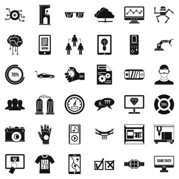 Computer icons set, simple style Stock-Illustration