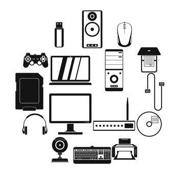 Computer icons set, simple style Stock-Illustration