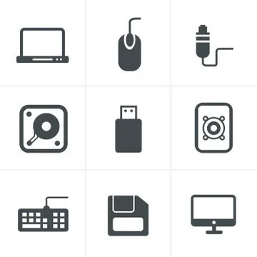 Computer Icons Set, Vector Design Stock Illustration