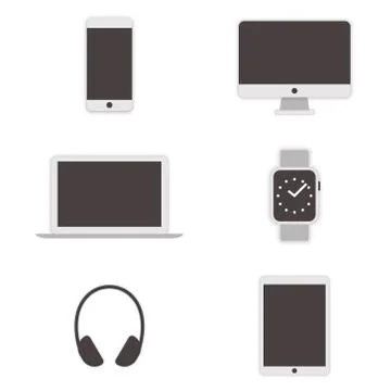 Computer icons set. Vector Stock Illustration