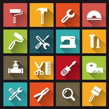 Computer icons tools Stock Illustration