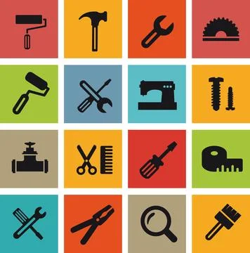 Computer icons tools Stock Illustration