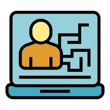 Computer identification icon vector flat Stock Illustration