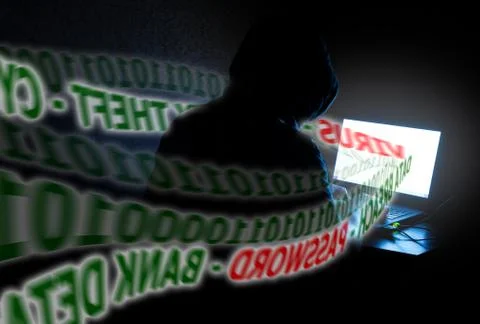 Computer Identity Theft Stolen Data Illustrazione stock