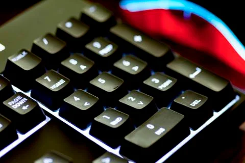Computer illluminated keyboard Stock Photos