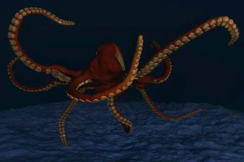 Computer illustration of an octopus Illustrazione stock