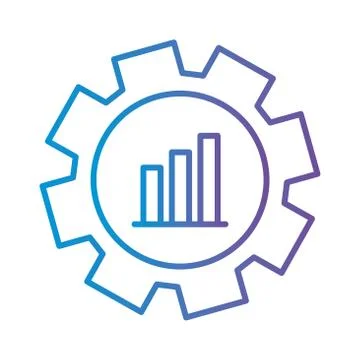 Computer with increase arrows gradient style icon vector design Illustrazione stock