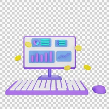 Computer with increased traffic concept Stock Illustration