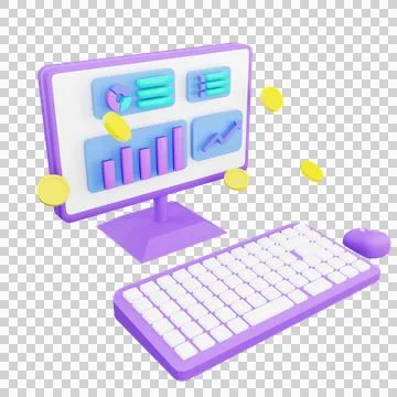 Computer with increased traffic concept Stock Illustration