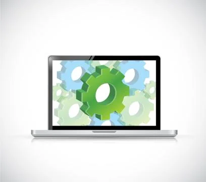 Computer industrial gear illustration design Stock Illustration