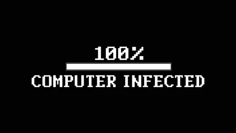 COMPUTER INFECTED Glitch Text Animation and Loading Bar, Background, with Alpha  Stock Footage 231827879