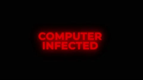 Computer Infected Red Warning Error Alert Computer Virus alert Hacking Message Stock Footage 219070147