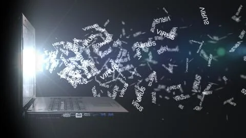 Computer infected with a virus. safety concept Stock Illustration