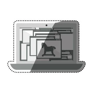 Computer infected virus trojan Stock Illustration