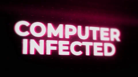 Computer Infected Warning Alert Error Message flashing on Screen, Computer Stock Footage 219204017