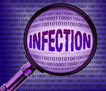 Computer Infection Representing Search Processor And Info Illustrazione stock