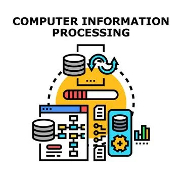 Computer information processing data analysis technology Stock Illustration