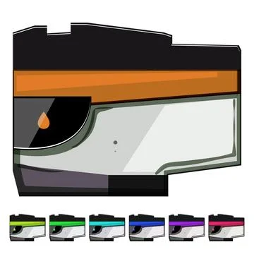 Computer ink cartridge cartoon vector graphic イラスト素材