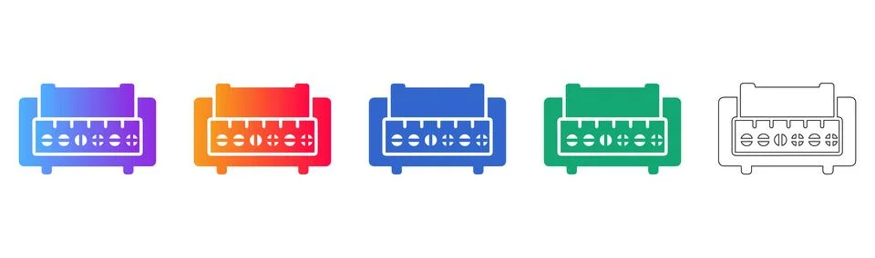 Computer Input Port Icon Set Stock Illustration